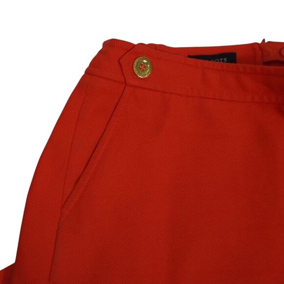 Talbots Red Tulip Skirt Cotton Lined Gold Buttons 2 Pockets Sz 14W Holiday Party - Picture 10 of 13